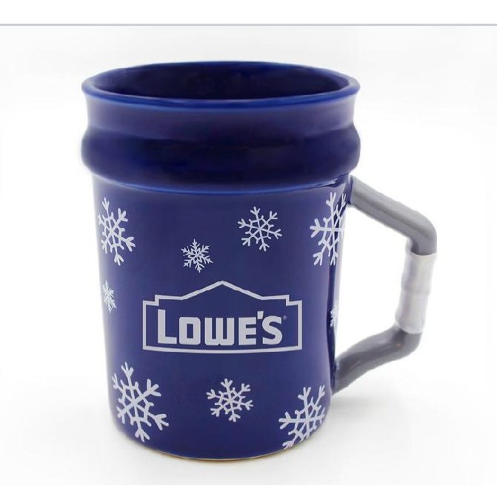 Lowe's Navy Snowflake Mug New without tags 2025